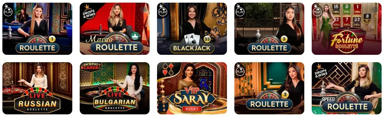 Jogos de Mesa e Casino Ao Vivo